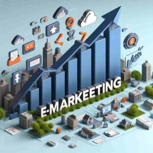 Illustration showcasing e-marketing strategies driving online sales and growth